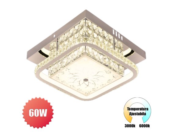 Lustra LED 60W Crystal Silver LD-60WCA3FT